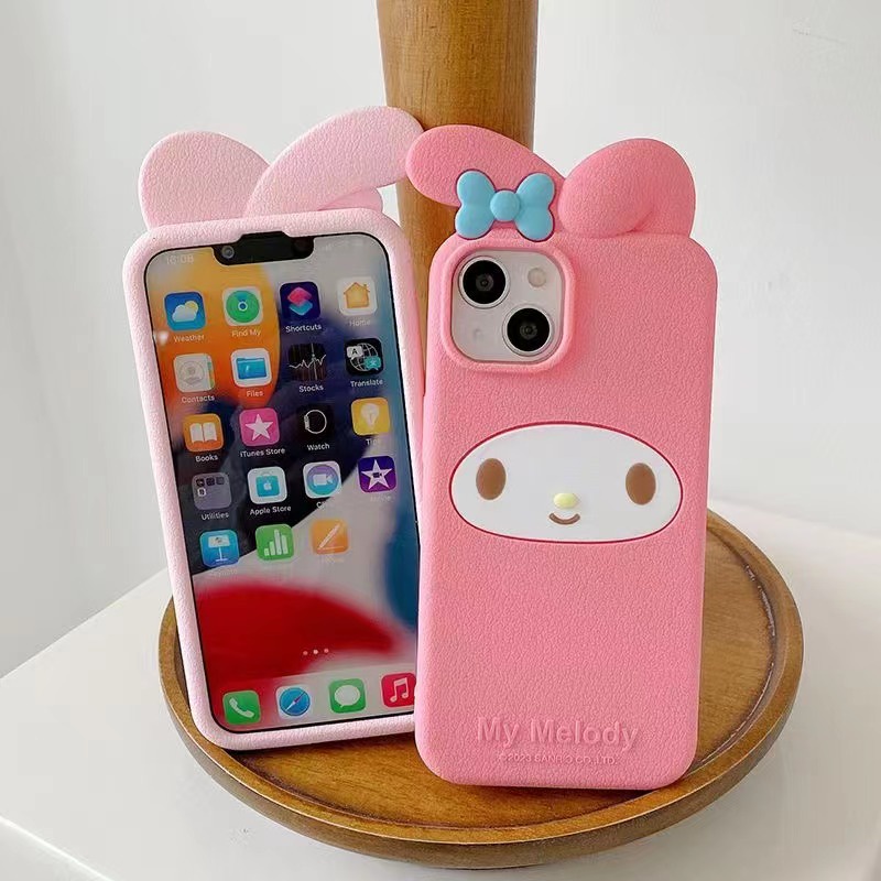 Ốp Điện Thoại Silicon Mềm Chống Sốc Hình Sanrio My Melody 3D Cho IPhone 14 Pro Max / 14 Pro / 14 / 13 Pro Max / 13 Pro / 13