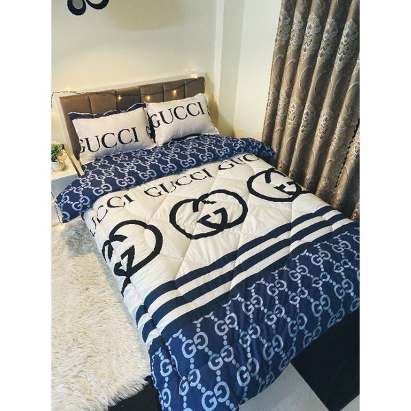 Bộ ga gối chăn phao coton poly mẫu mới 2023