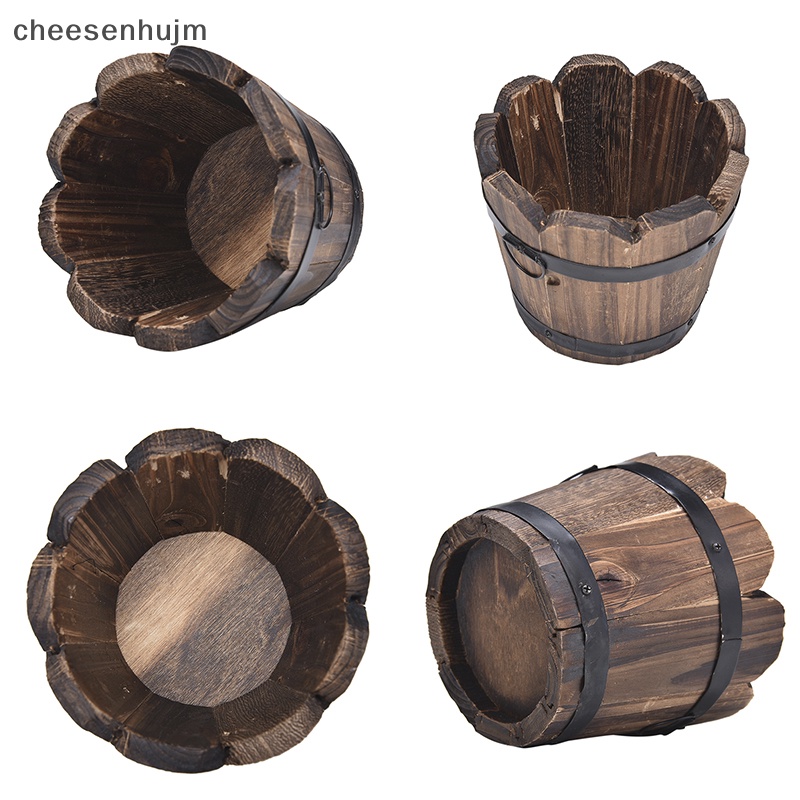 Chậu Hoa Hình Tròn Bằng Gỗ Dùng Trang Trí Nhà Cửa / Văn Phòng / Tiệc Cưới