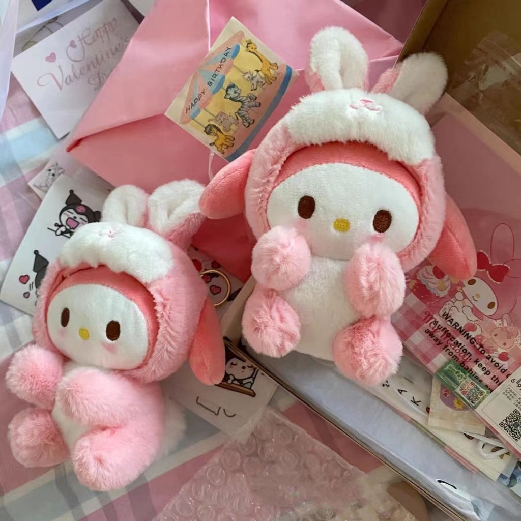 Móc Khóa Thỏ Nhồi Bông Dễ Thương Phong Cách Sanrio Nhật Bản