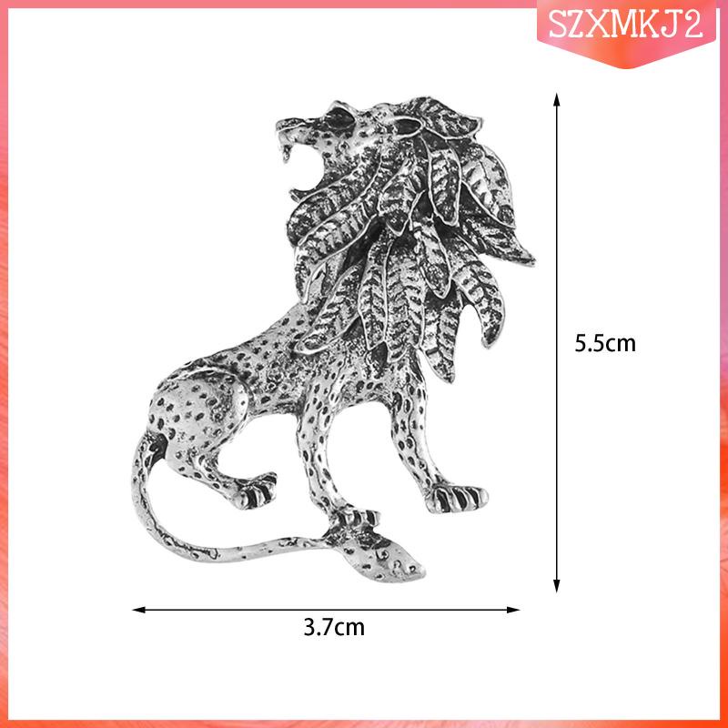 Ghim Cài Áo Hình Sư Tử Đính Đá Sang Trọng Cho Nam