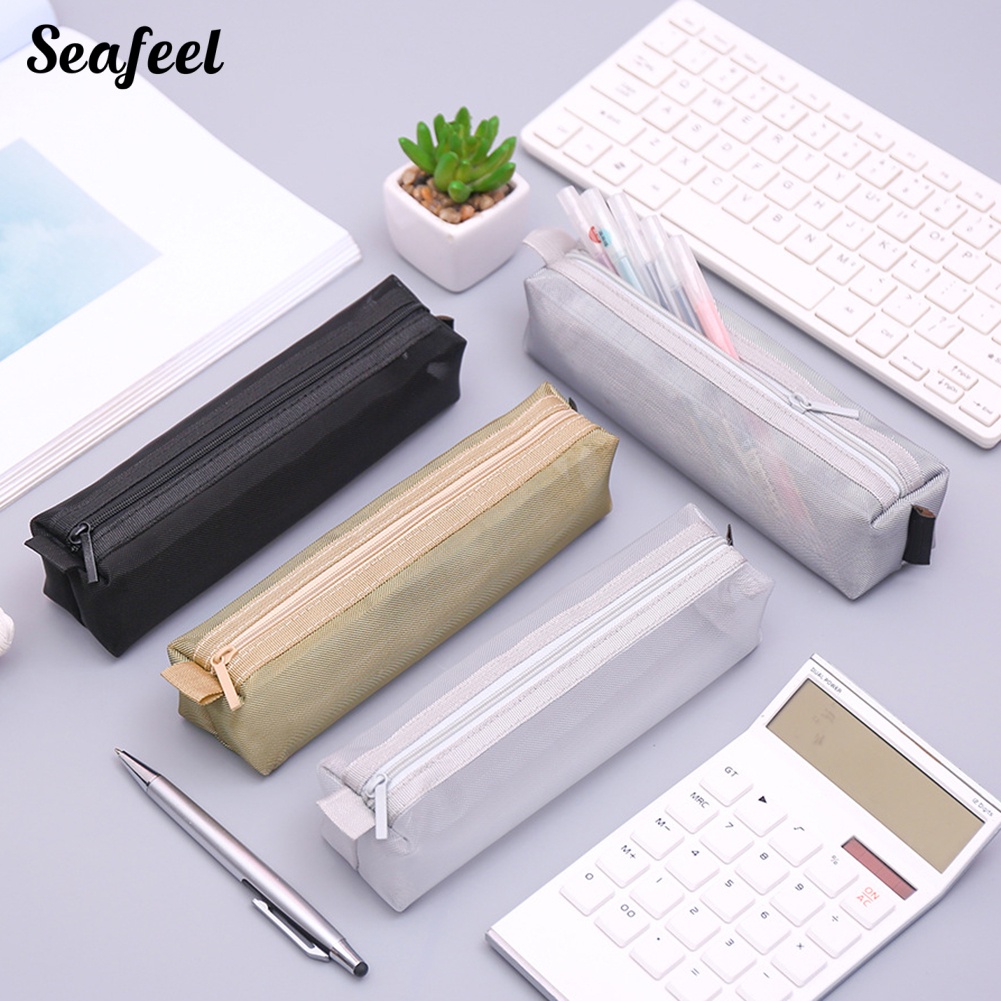 Túi Đựng Bút Màu Trơn Dễ Thương