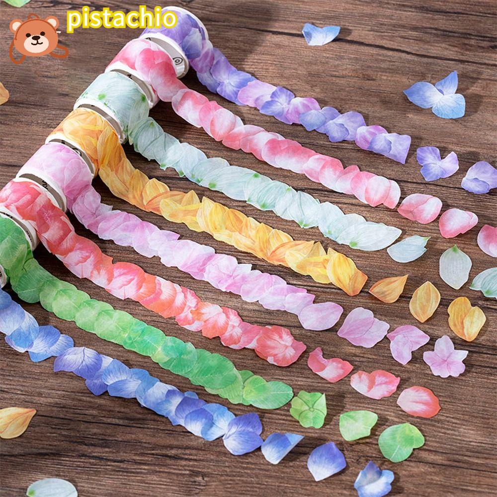 Set 200 Băng Dính Washi Hình Cánh Hoa Tulip Trang Trí Đa Ứng Dụng