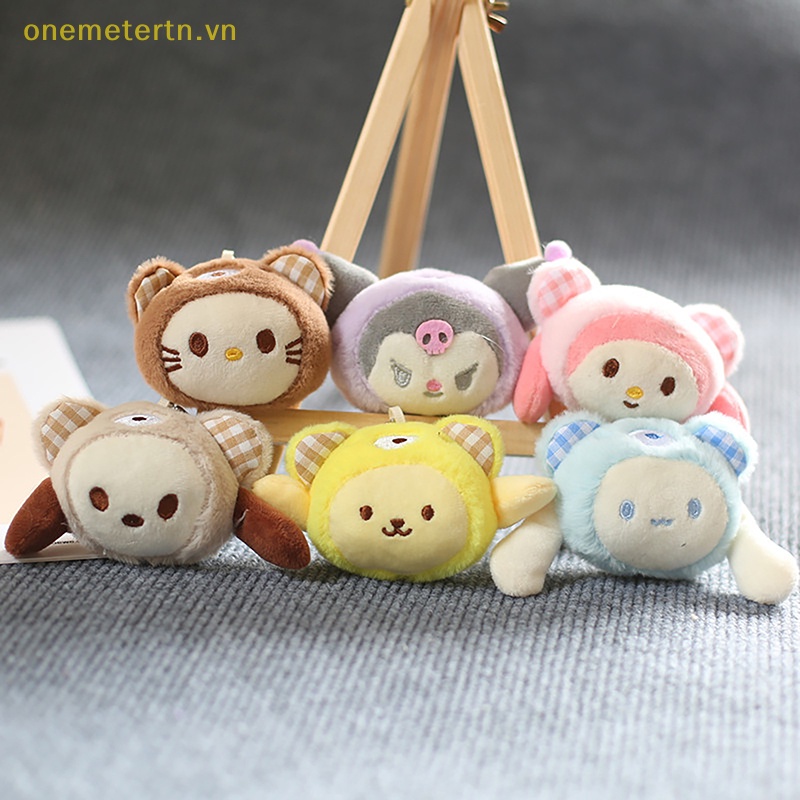 Onemetertn Móc Khóa Hello Kitty Sanrio Kuromi Cinnamoroll Nhồi Bông Đáng Yêu