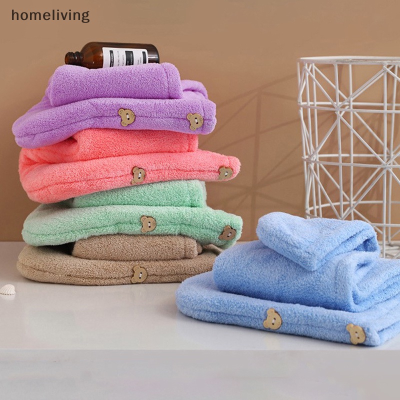 Khăn Quấn Tóc Nhanh Khô Có Nút Cài Tiện Dụng Cho Nữ