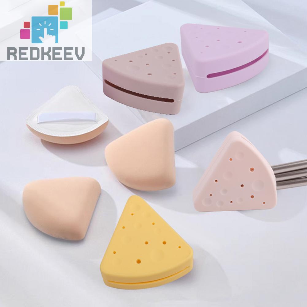 Hộp Đựng Mút Trang Điểm Silicone Hình Tam Giác Tiện Lợi Cho Đi Du Lịch