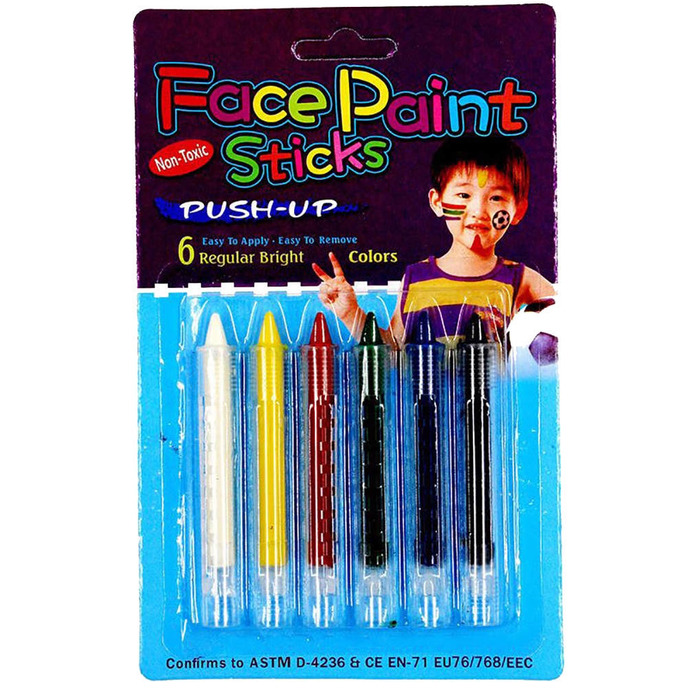 Set 6 Bút Màu Vẽ Mặt / Cơ Thể Không Độc Hại Tiện Dụng