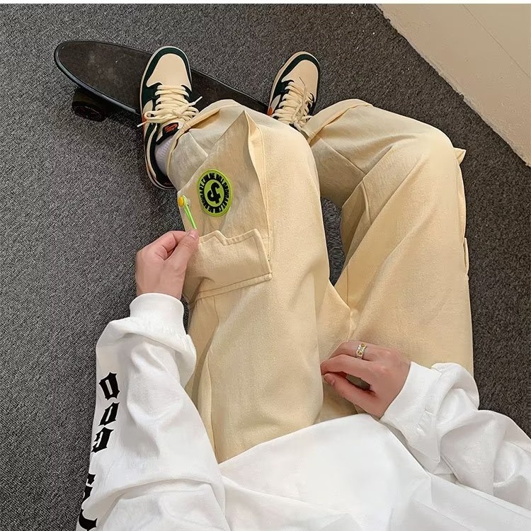 Quần Dài Ống Rộng Nhiều Túi Phong Cách Nhật Bản Dành Cho Nam