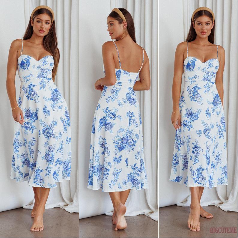 Đầm Dài Không Tay In Hoa Thời Trang Mùa Hè Dành Cho Nữ