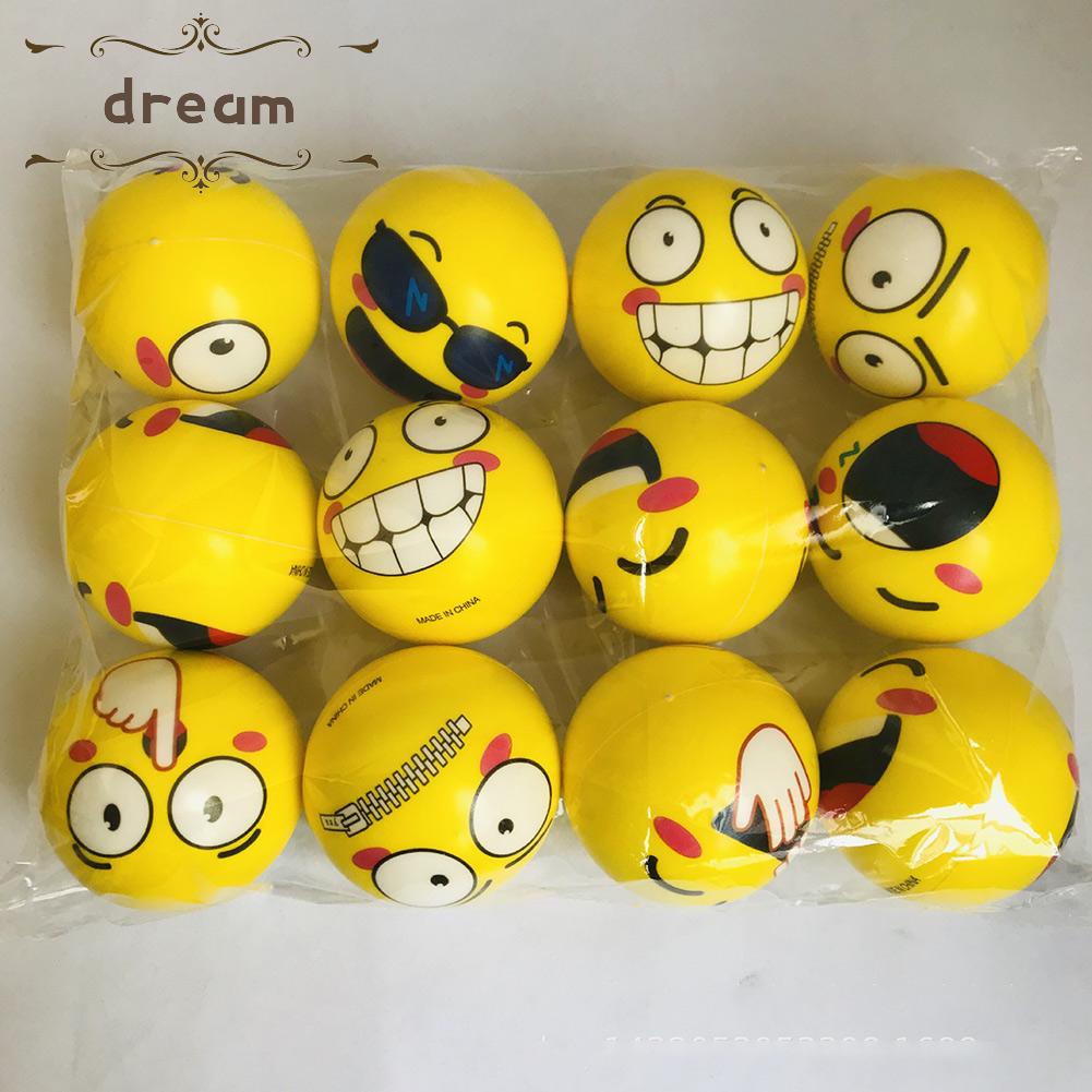【DREAMLIFE】Ball Children Color Printing Decompression Solid Sponge Toys Venting Baby