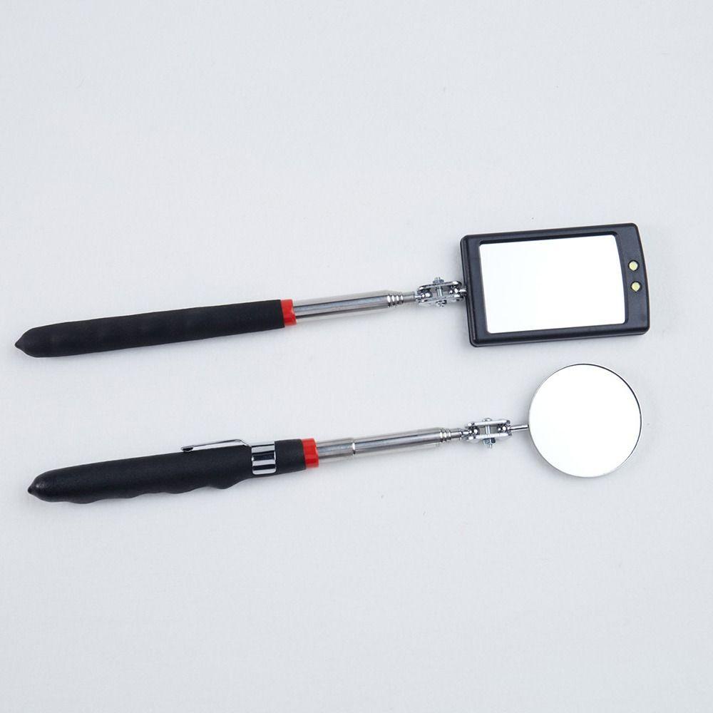 Gương Kiểm Tra Kính Thiên Văn Vuông &amp; Tròn 2 Đèn LED 360 Độ° Dụng Cụ Xoay Bằng Thép Không Gỉ Cho Thanh Gạo