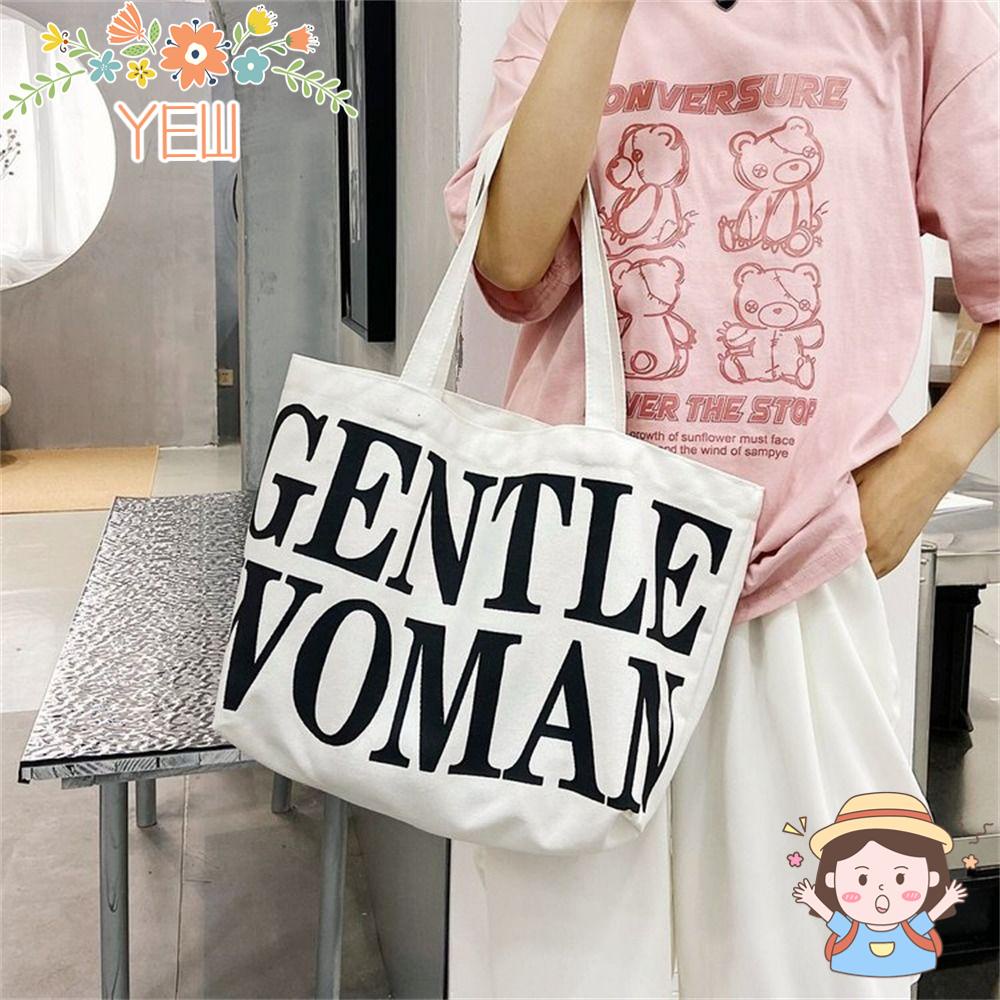 Túi Tote Đeo Vai Sức Chứa Lớn In Họa Tiết Chữ Thời Trang Cho Nữ