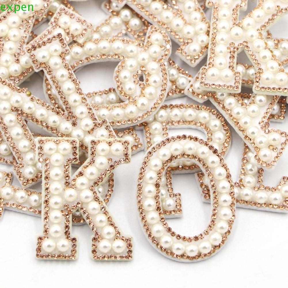 EXPEN Miếng Vá Quần Áo Hình Chữ Cái Đính Đá Lấp Lánh DIY