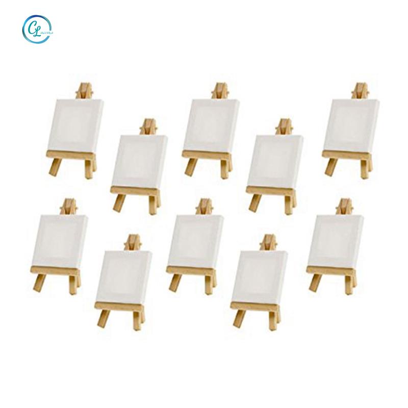 Bộ 10 Tranh Vải Bạt Mini 8X8Cm Vẽ Số Bàn Tiệc Cưới Diy