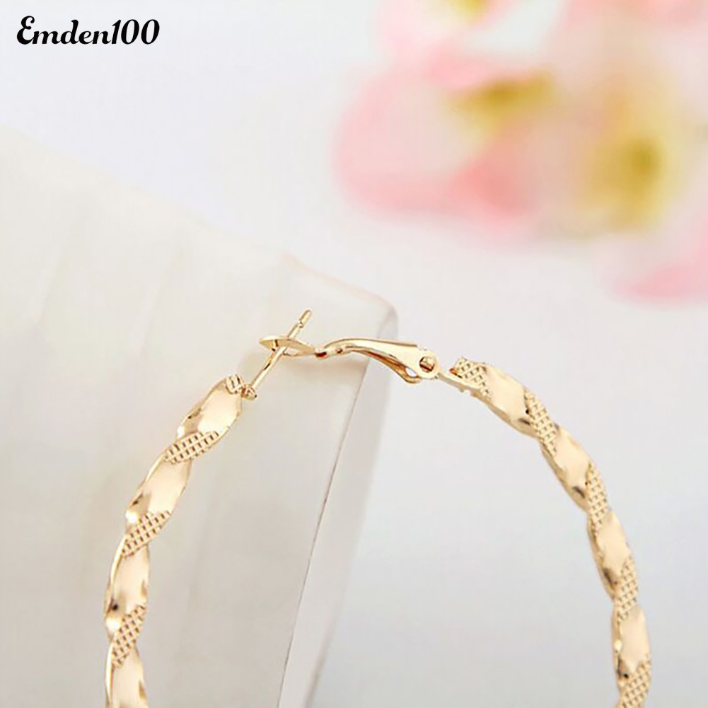 Đôi Khuyên Tai Vòng Tròn Xoắn Thời Trang Cho Nữ