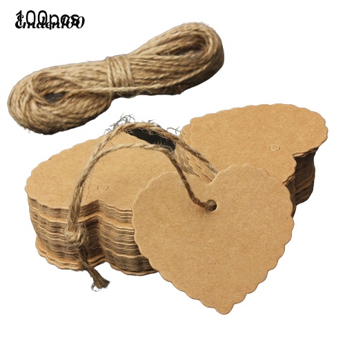 100 Tag Giấy Màu Nâu Vintage Trang Trí Tiệc