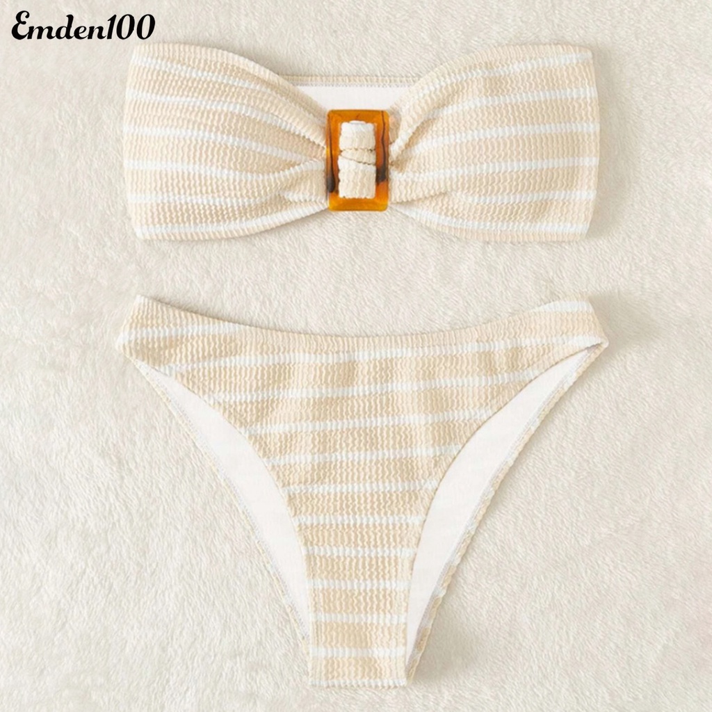 Bộ Bikini 2 Mảnh Hở Lưng Có Mút Đệm Mềm Mại Cho Nữ