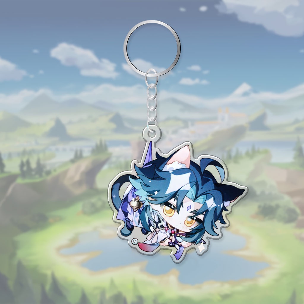 Móc khoá Genshin Impact Chibi Mica Acrylic Gund Anime in hình nhân vật cute trang trí túi xách balo làm quà tặng bạn bè