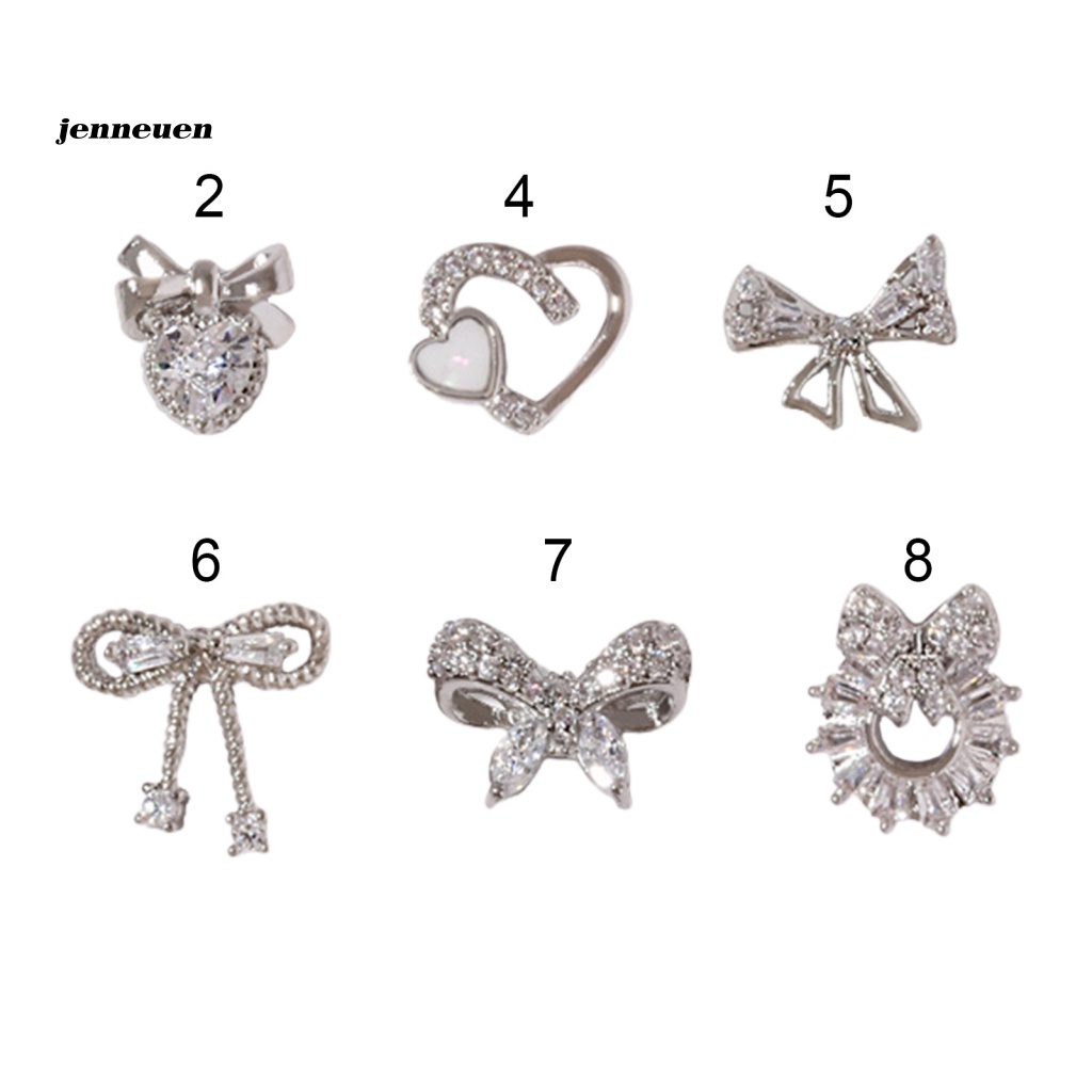 Phụ Kiện Trang Trí Móng Tay Bằng Hợp Kim Đính Đá Zircon Thời Trang Dành Cho Nữ