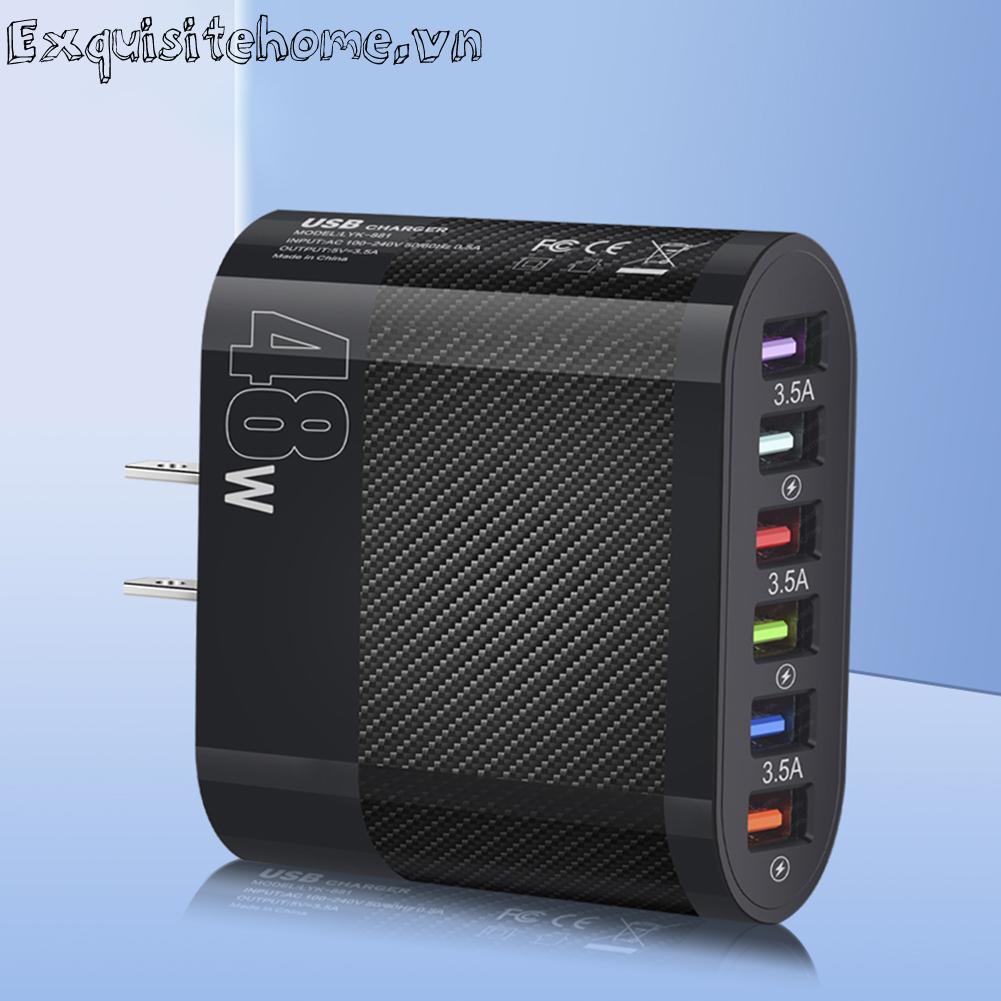 Củ Sạc 6 Cổng USB Cho iPhone 14 13 12 Huawei