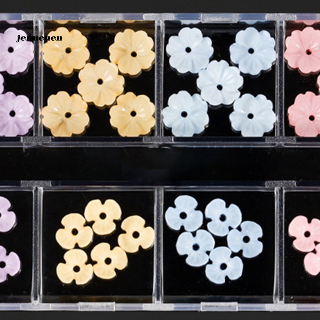 Phụ Kiện Trang Trí Móng Tay Hình Hoa Trắng Đính Đá Xinh Xắn