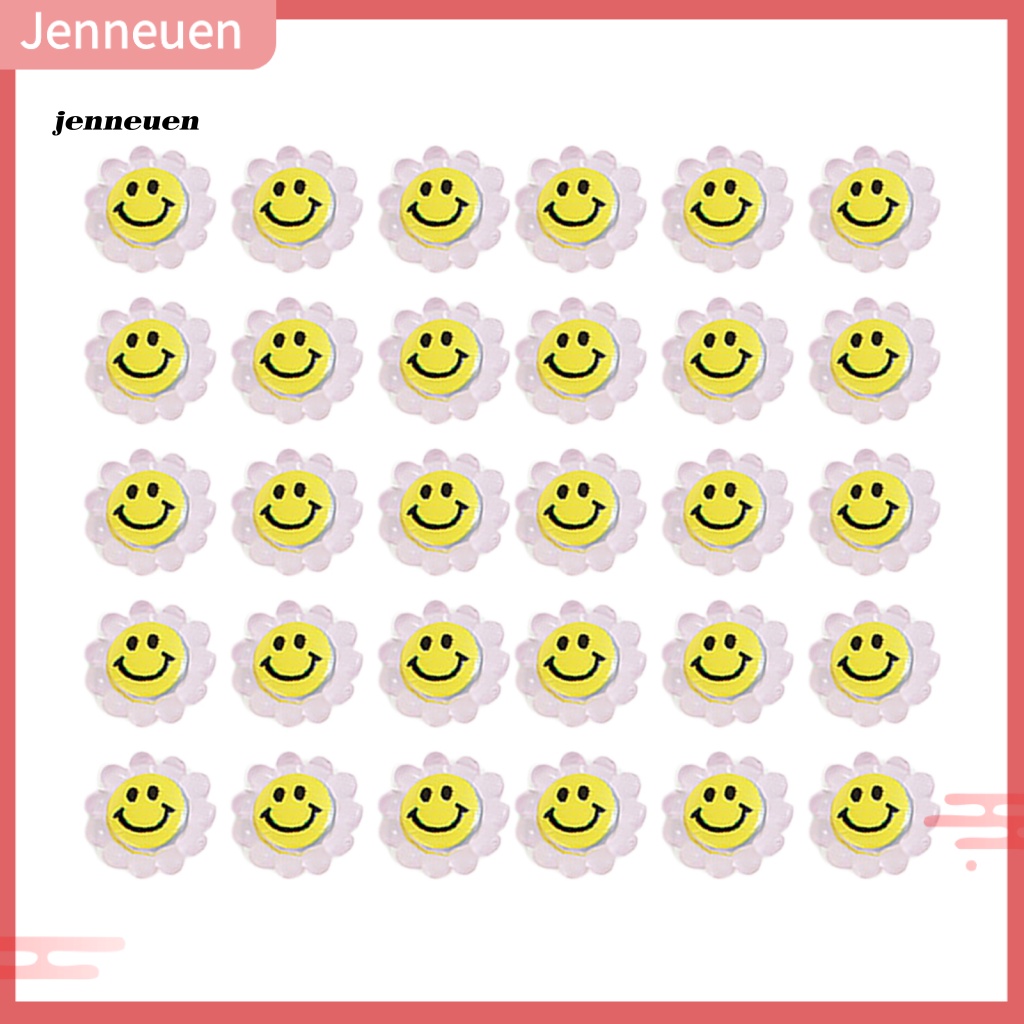 Bộ 30 Phụ Kiện Trang Trí Móng Tay Hình Hoa Mặt Cười Xinh Xắn