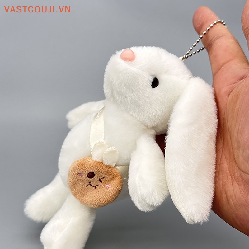 Móc Khóa Thỏ Nhồi Bông Tai Dài Đáng Yêu Cho Bé