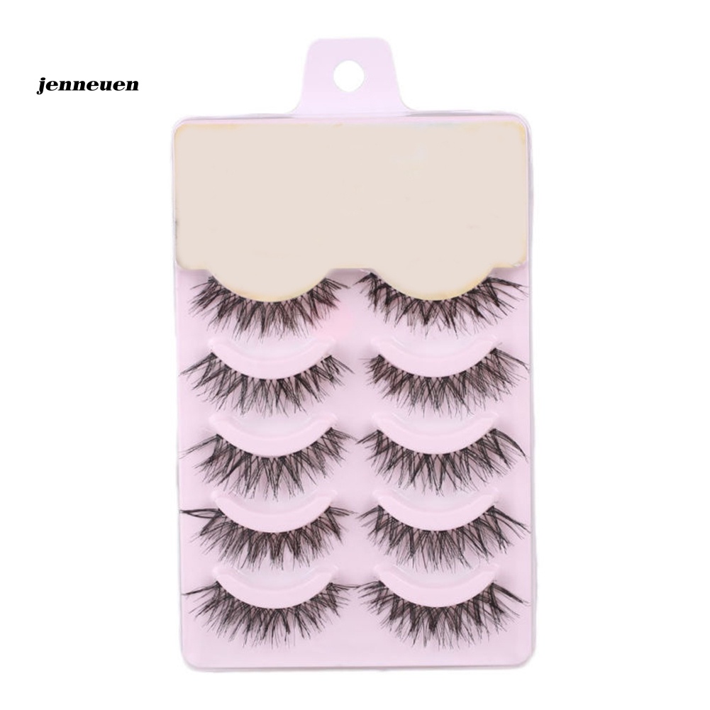 5 Cặp Lông Mi Giả Cong Dài Màu Đen Trang Điểm Chuyên Nghiệp