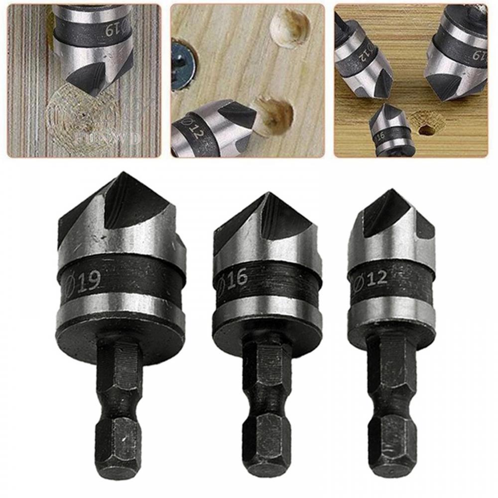 【FUNWD】Drill Bit Heat Treated 2Pcs 5 Flute Cutter Carbon Steel High Quality Chamfer