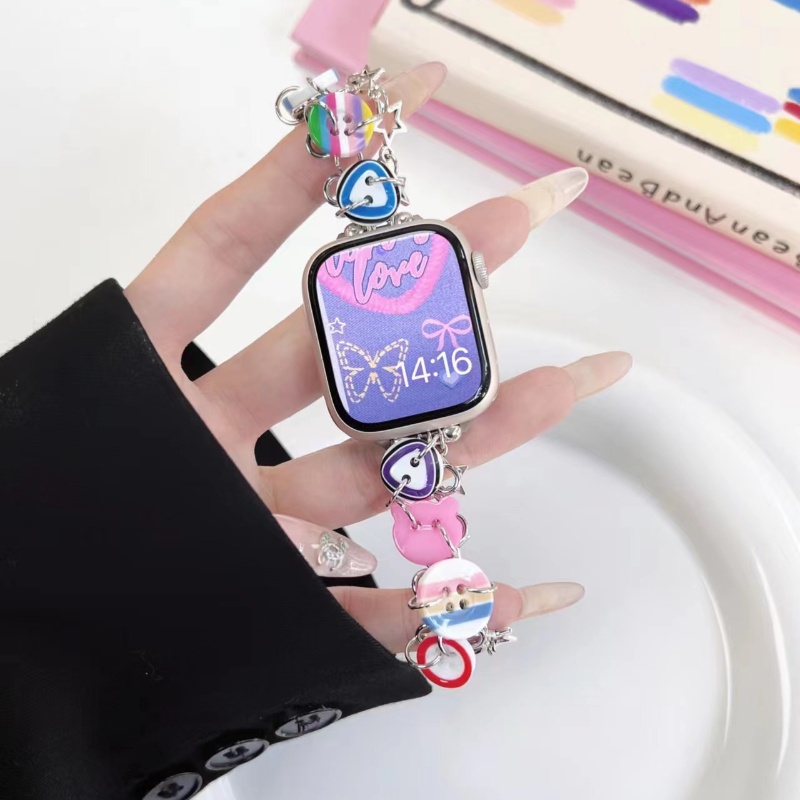 Dây Đeo Đồng Hồ Bằng denim Không Gỉ 3 Nút 49mm 8 7 6 5 4 se 3 Cho iwatch 44mm 42mm 40mm 38mm 41mm 45mm