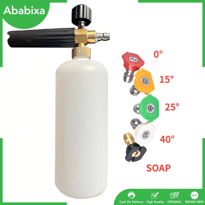 Bình Xịt Bọt Xà Phòng 1 / 4 inch Kết Nối Nhanh 1L Kèm 5 Đầu Phun Áp Suất Dùng Rửa Mặt