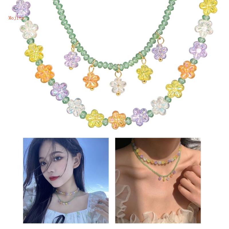 Vòng cổ Mặt Hoa Mojito Y2K Thời Trang Cho Nữ