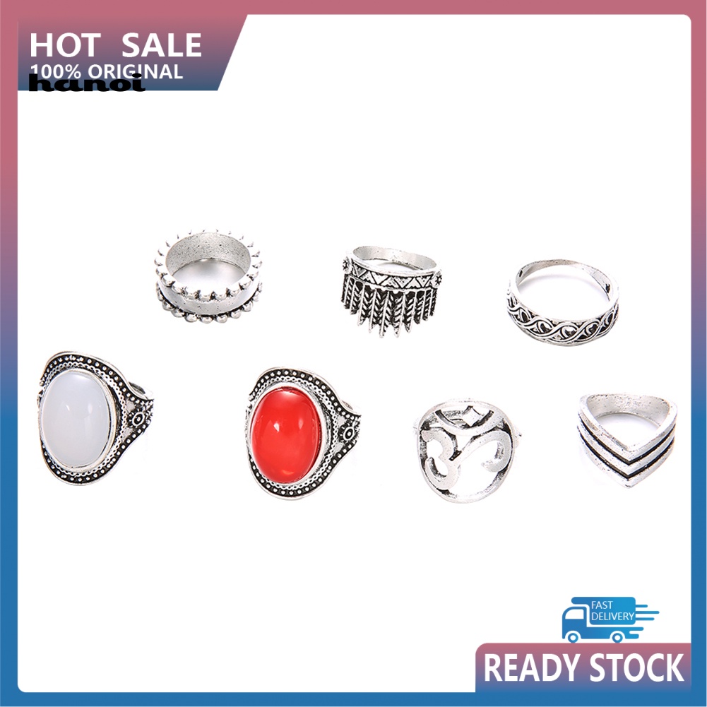 Set 7 Nhẫn Tay Phong Cách Boho Thời Trang Cá Tính Cho Nữ