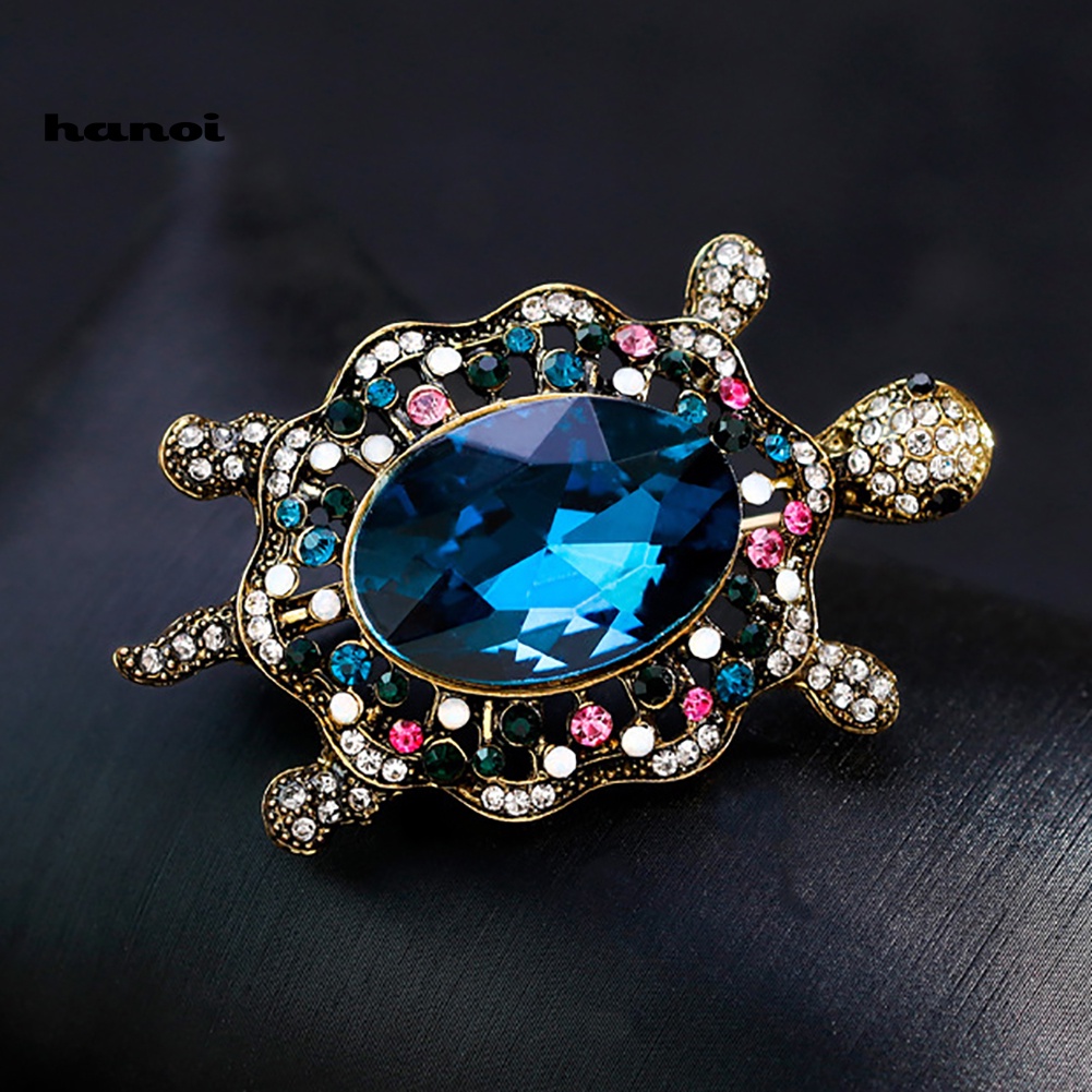 Ghim Cài Áo Hình Rùa Hoạt Hình Đính Đá Nhân Tạo Thời Trang