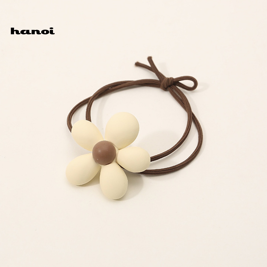 Dây Cột Tóc Co Giãn Mặt Nhám Đính Hoa Hoạt Hình Dễ Thương