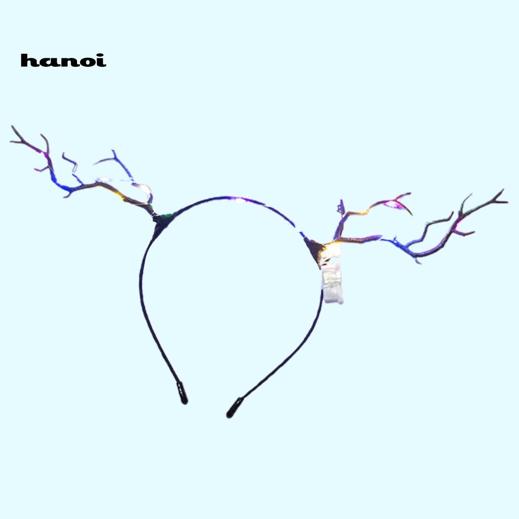 Băng Đô Cài Tóc Hình Sừng Hươu Có Đèn LED Phát Sáng Dành Cho Nữ