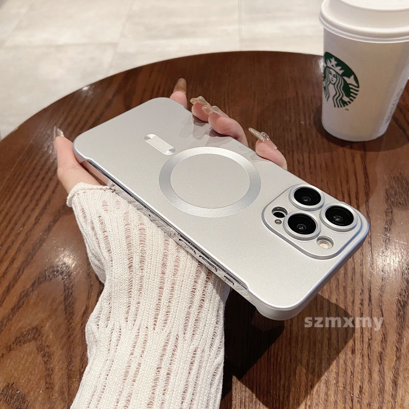 Deluxe Ốp Điện Thoại pc Cứng Mặt Nhám Từ Tính Bảo Vệ lens Cho iphone 15 14 13 12 11 pro max 15plus