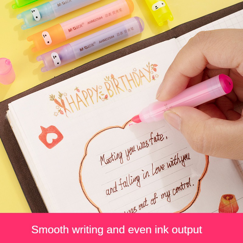 Hộp 6 bút dạ quang mini M&G 6 màu dễ thương