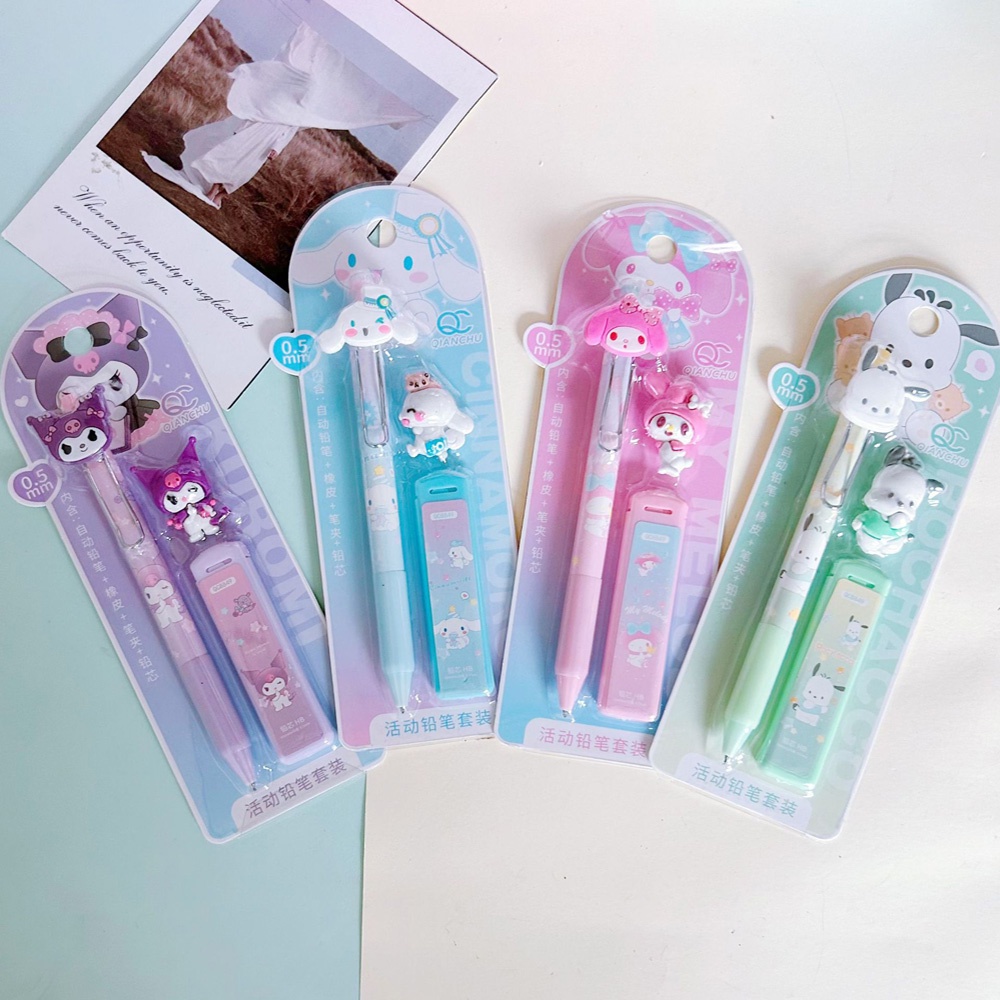 SANRIO Bút Chì Tự Động Ngòi 0.5m Hình Melody / Chó Cinnamon Đáng Yêu Cho Bé