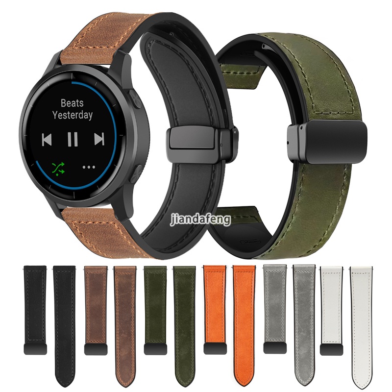 D Dây Đeo Bằng Silicon Da Có Khóa Nam Châm Cho garmin vivoactive 5 4 3 music