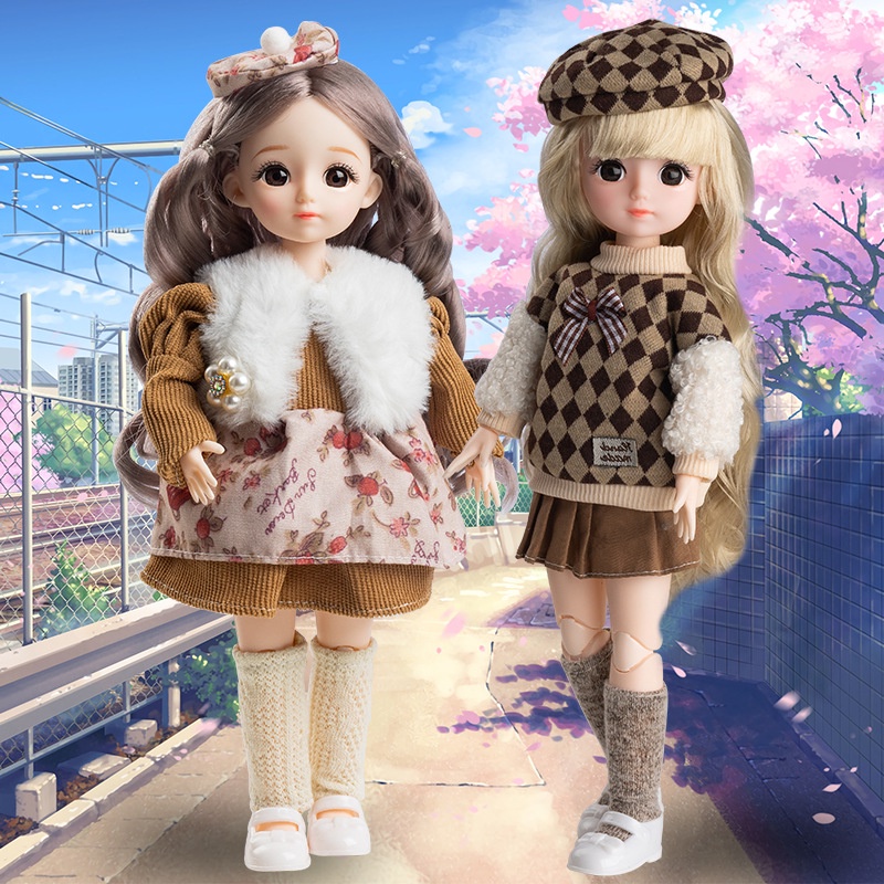 Búp Bê BJD Và Quần Áo 3D Có Khớp Cử Động Mẫu Mới Làm Quà Tặng Sinh Nhật Cho Bé Gái 30cm