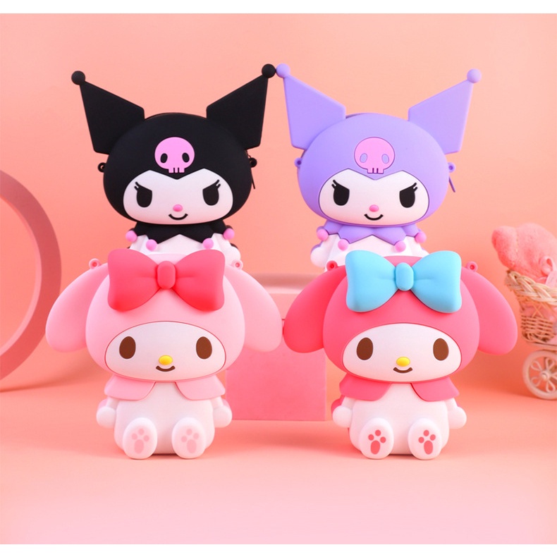 Túi Đeo Vai Bằng Silicon Hình Sanrio Kuromi My Melody 3D Dễ Thương Dành Cho Trẻ Em Và Người Lớn