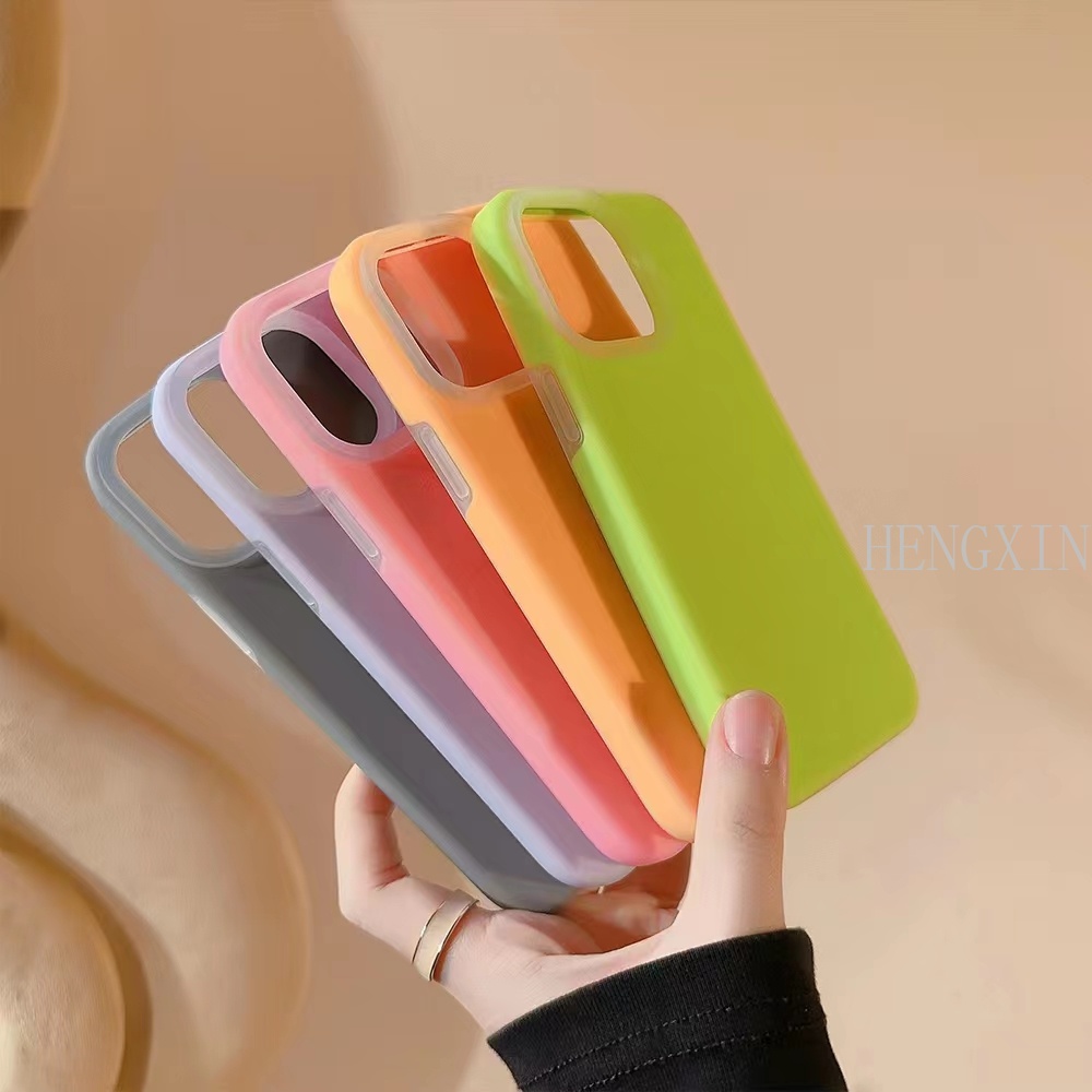 Ốp Điện Thoại silicone Mềm Màu Trơn Chống Rơi Cho iphone 14 promax 11 12 13 15 pro max