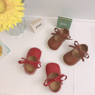 Giày búp bê da đế mềm đính nơ phong cách hàn quốc cho bé gái
