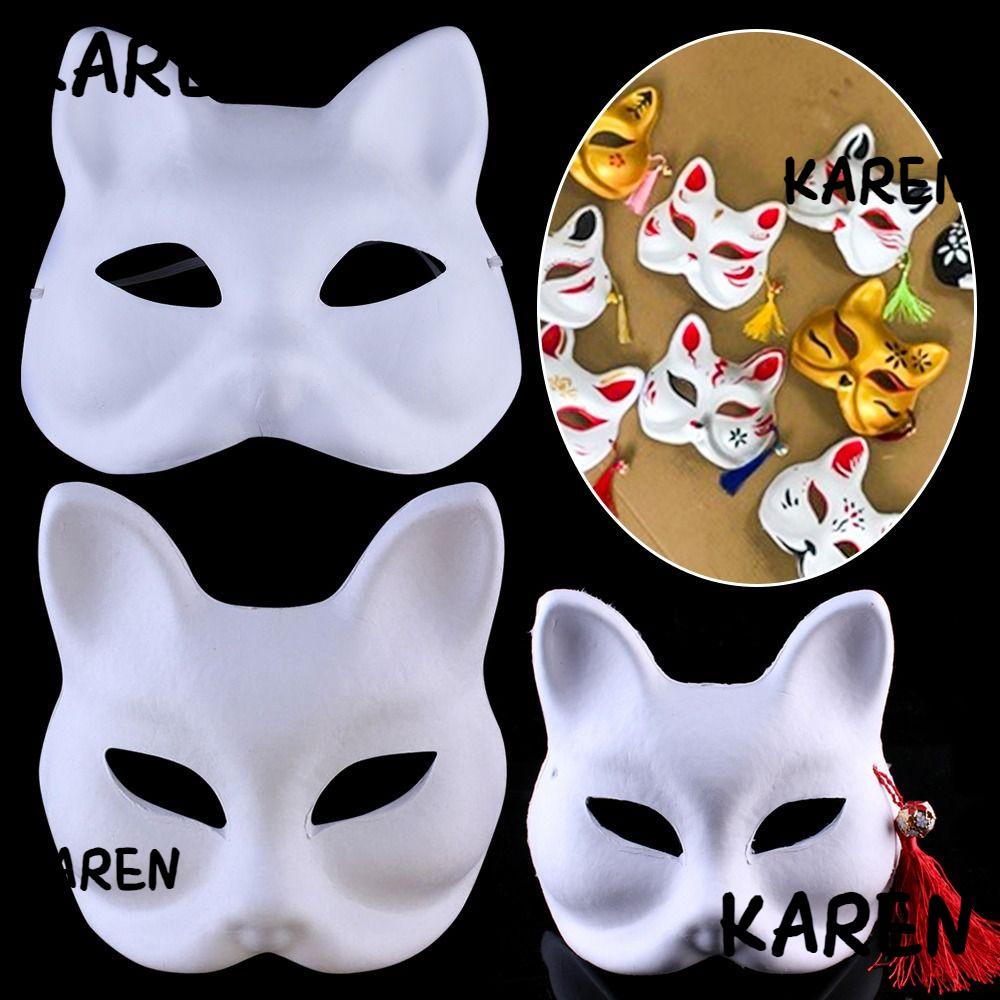 Mặt Nạ Giấy Hóa Trang Cáo Trắng Cho Lễ Halloween