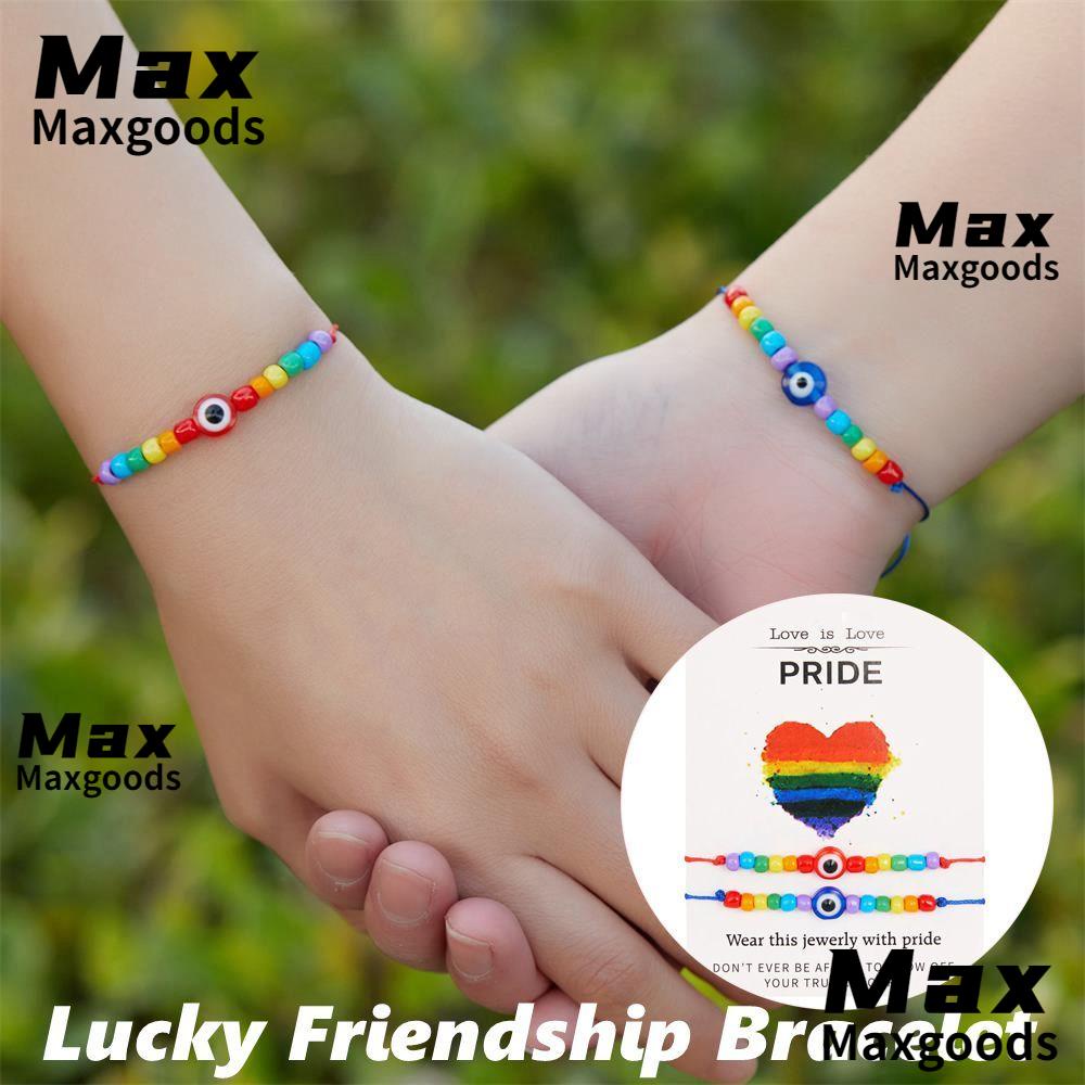 Vòng Tay Dây Xỏ Hạt Màu Cầu Vồng LGBT Thời Trang Có Thể Điều Chỉnh Cho Nam Và Nữ