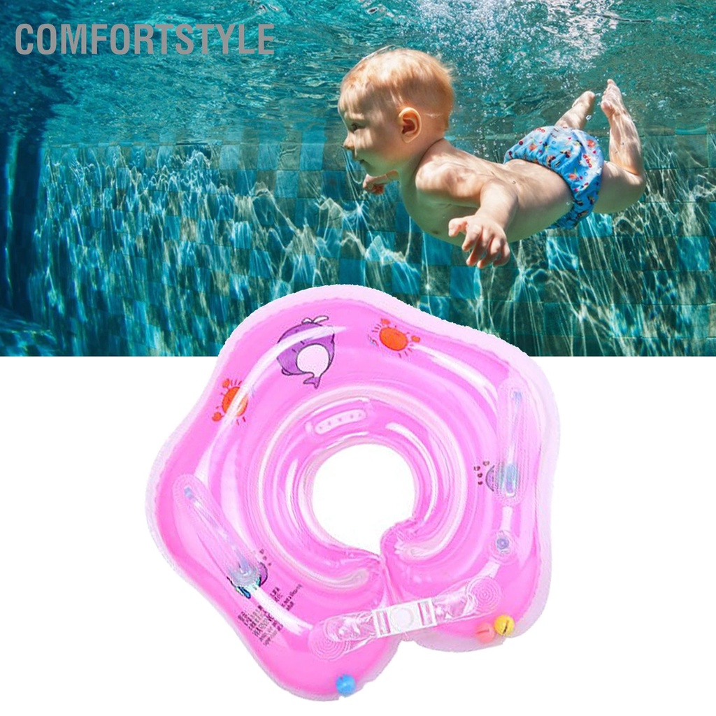 Comfortstyle Phao cổ cho trẻ sơ sinh Vòi phun khí đôi PVC Túi chống rò rỉ Vòng bơi