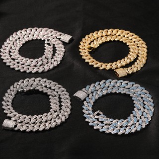 Âu mỹ hip hop bar cuba vòng cổ nam 13mm dát zircon trang sức thời trang