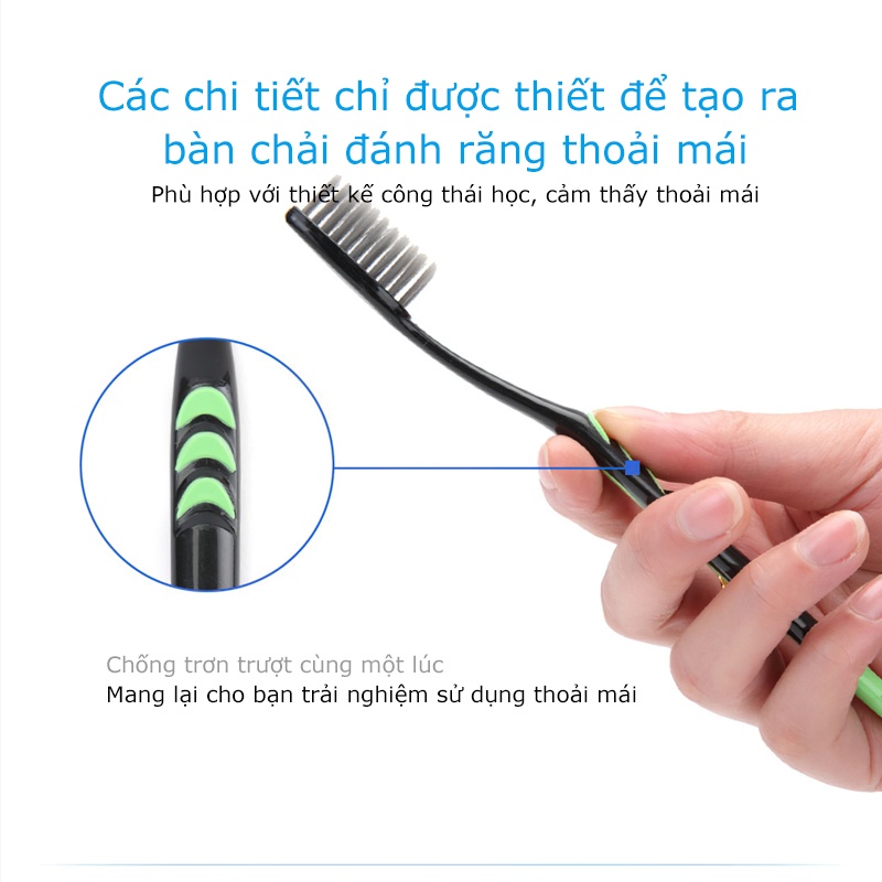 Combo 10 Bàn Chải Đánh Răng Than Tre Siêu Mềm Chăm Sóc Sức Khỏe ARSE FANS