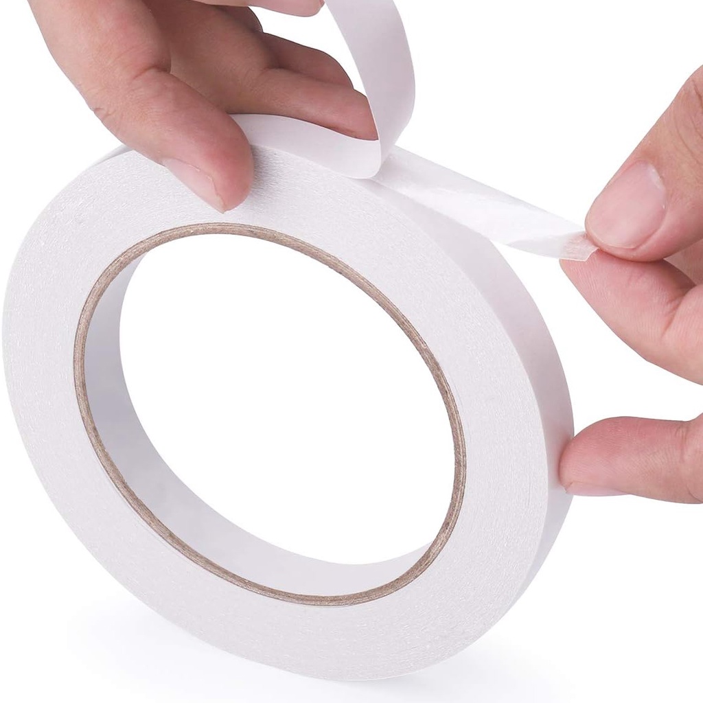 Set 1 / 5 Băng Keo Hai Mặt Siêu Mỏng 8M 6 / 10 / 18 / 30mm Màu Trắng Tiện Dụng Cho Học Sinh / Văn Phòng